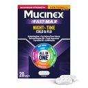 Mucinex Nightship Cold & Flu, Maximální síla Výkonné Multi- Symptom Nighttime Relief, 20 Rychlé uvolnění Kaplety - Reliever bolesti / Reducer horečky, Cough Suppressant, Antihistamin