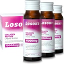 Losoki Liquid Collagen Peptide Drink - 10000mg Hydrolyzované Marine Collagen Peptides s vitaminem C, Premium Směs, Podpora zdravé vlasy kůže nehty kosti, (1 box, 10 lahví)