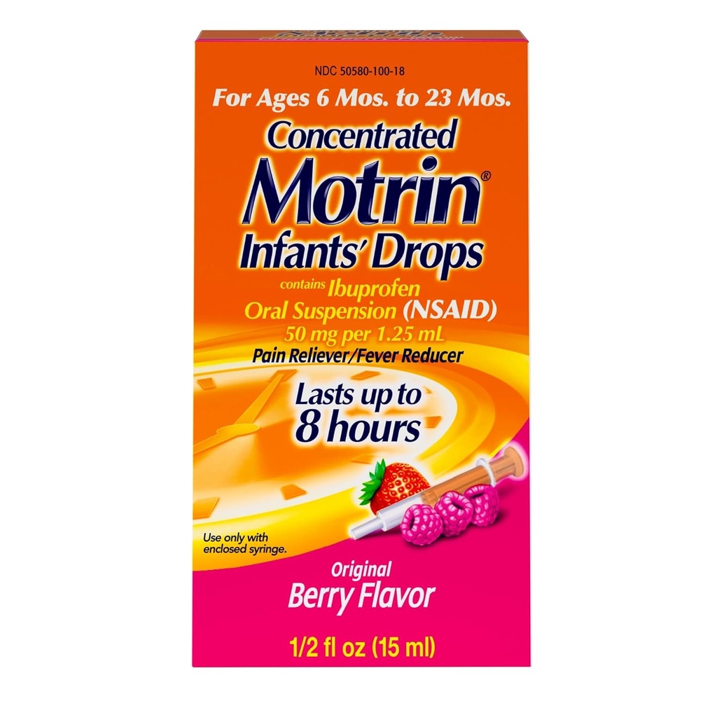Motrin Oral Suspension Berry Pain Reliever / Horečka Reducer, 0, 5 Ounce