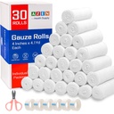 AZEN 30 Balení Gázy Obvazy, 4 v x 4.1 Yards, Premium lékařské zásoby a první pomoc dodávky, Obvazové plech Vet Wrap, Mummy Wraps