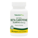 Natures Plus přírodní Beta karoten - 25 000 iu vitamin A & Vitamin E, 90 Softgels - Oční doplněk, Antioxidant, AIDS ve volné radikální a přírodní buněčné obrany - gluten- zdarma - 90 Služeb