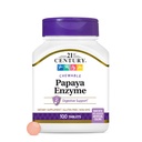 21. Století Papaya Enzyme Chewable (100 hrabě), Papaya & Ananas Digestive Enzymy pro Gut zdraví, Tropické Flavor, Non- GMO, Gluten- Free, No Add Salt, Umělé Flavors