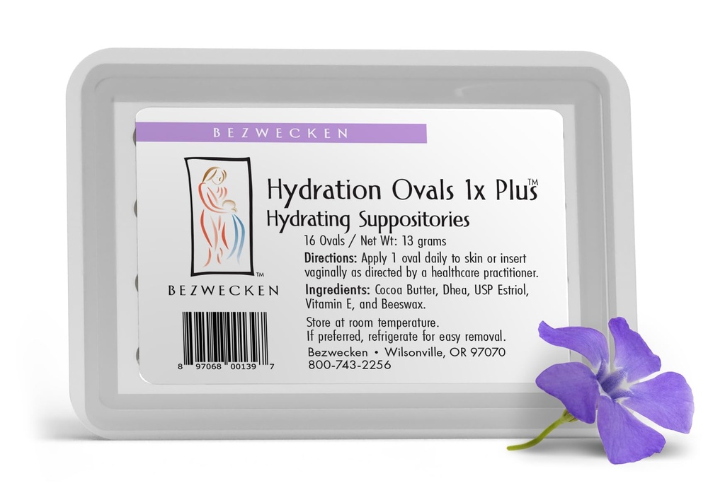 Bezwecken - Hydration Ovals 1x Plus DHEA - 16 Oválné Suppositors - Stejný důvěryhodný vzorec - Profesionálně podmíněný k zmírnění vaginální suchost u menopauzálních žen - Bezpečné, přírodní & Paraben zdarma