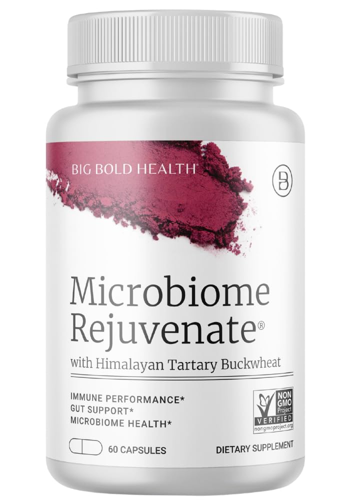 BIG BOLD ZDRAVÍ Mikrobiome Omladit Prebiotic + Probiotický dodatek pro Gut Health & Imunitary System Support - s Immune- Active Himalayan Tartary Buckpheat - Gluten- Free (60 Vegetarian Kapsle)