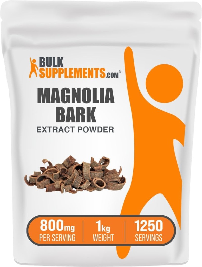 Bulkensumpments.com Magnolia Bark Extract Powder - Magnolia Officinalis, Magnolia Bark Dodatek, Magnolia Extract - Gluten Free, 800mg na Serving, 1kg (2,2 kg) (balení po 1)