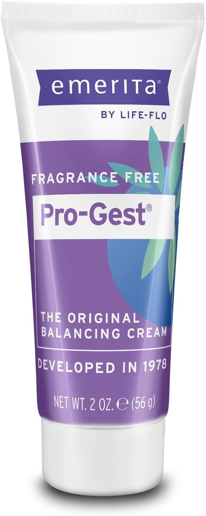 Emerita by Life-flo Pro- Gest Balancing Cream - Progesterone Cream for Women - Original Balancing Cream with USP Progesterone from Wild Yam, Fragrance Free, Made Without Parabens, 60- Day Garance, 2oz