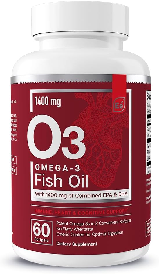 Základní prvky Omega33 Rybí olej dodatek s EPA & DHA PHARMAN124; mastné kyseliny pro imunitní, srdce a kognitivní podporu PHARMAN124; 60 Softgels