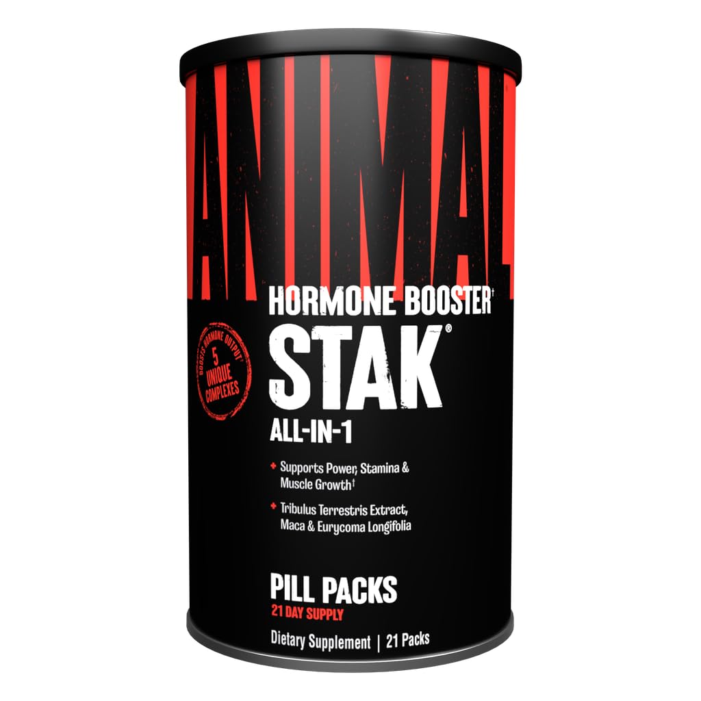 Animal Stak - Kompletní přírodní hormon Booster doplněk s Tribulus - Přírodní testosteron Booster pro atlety - Obsahuje Estrogen Blockers - 1 měsíc cyklu