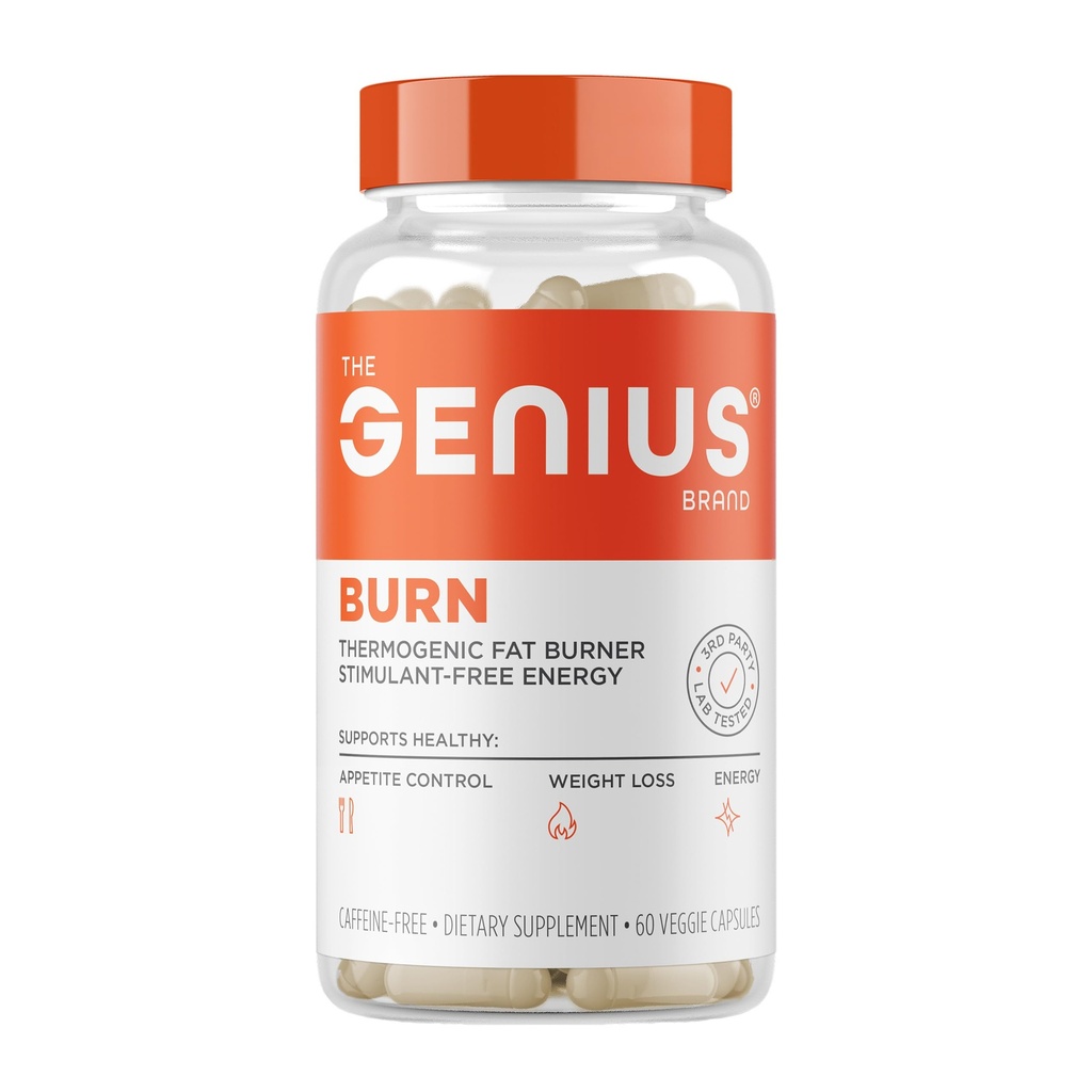 Geniální termogenní spalovač tuků, 60 dietní Veggie pilulky - hubnutí a metabolismus dodatek, Appetite Suppressant & Energy Booster - Caffeine- Free Nootropní Focus & Brain Boost - Ashwagandha & TeaCrine