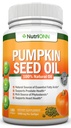 Pumpkin Seed Oil - 1000MG - 180 Softgels - Cold- Vytlačený přírodní dýňový olej - Přírodní zdroj esenciální mastné kyseliny - Skvělé pro růst vlasů, Prostate Health a GI Tract