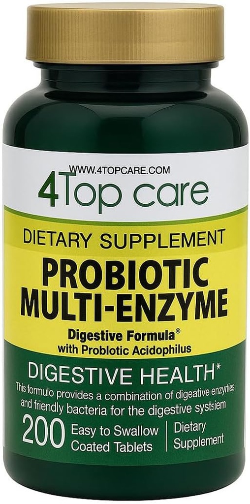 Probiotické multi-enzymy s prebiotika a probiotický Acidophilus pro trávicí a Gut zdraví, poskytuje úlevu od jídla-čas nepohodlí a nadýmání. Dietní dodatek 200 hrabě.