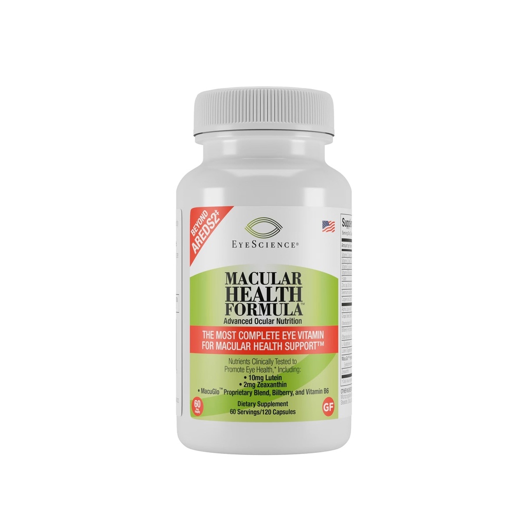 EyeScience Macular Health Beyond AREDS2 Formule, Advanced Ocular Vitamin - obsahující Lutein, Zeaxanthin, Borůvky, a Vitamíny C, D, E, a B6 (60 Day Supply)