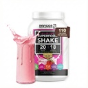 INVIGOR8 Superfood Grass Fed Syrovátkový protein izolát Shake Natural Jahodový gluten- Free a non GMO strava náhrada s probiotika a Omega 3 (645g)