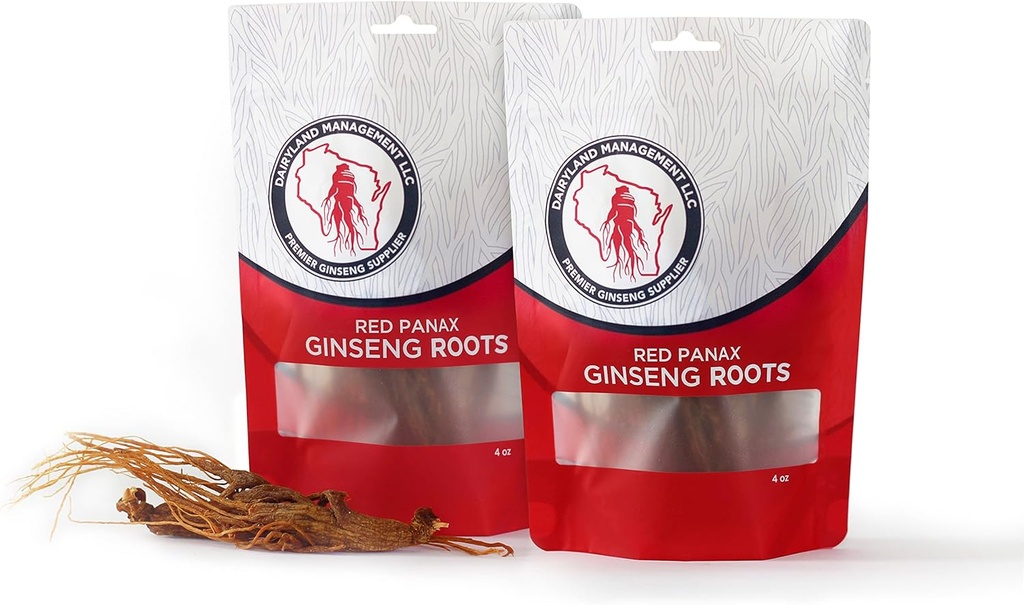 Dairyland Management LLC Red Panax Ginseng Root - 8 oz Pack Korean Panax Ginseng Root - Authentic Panax Ginseng - Non- GMO, Gluten Free Ginseng Root - Use Ginseng in Polévka, Čaj, Kongee