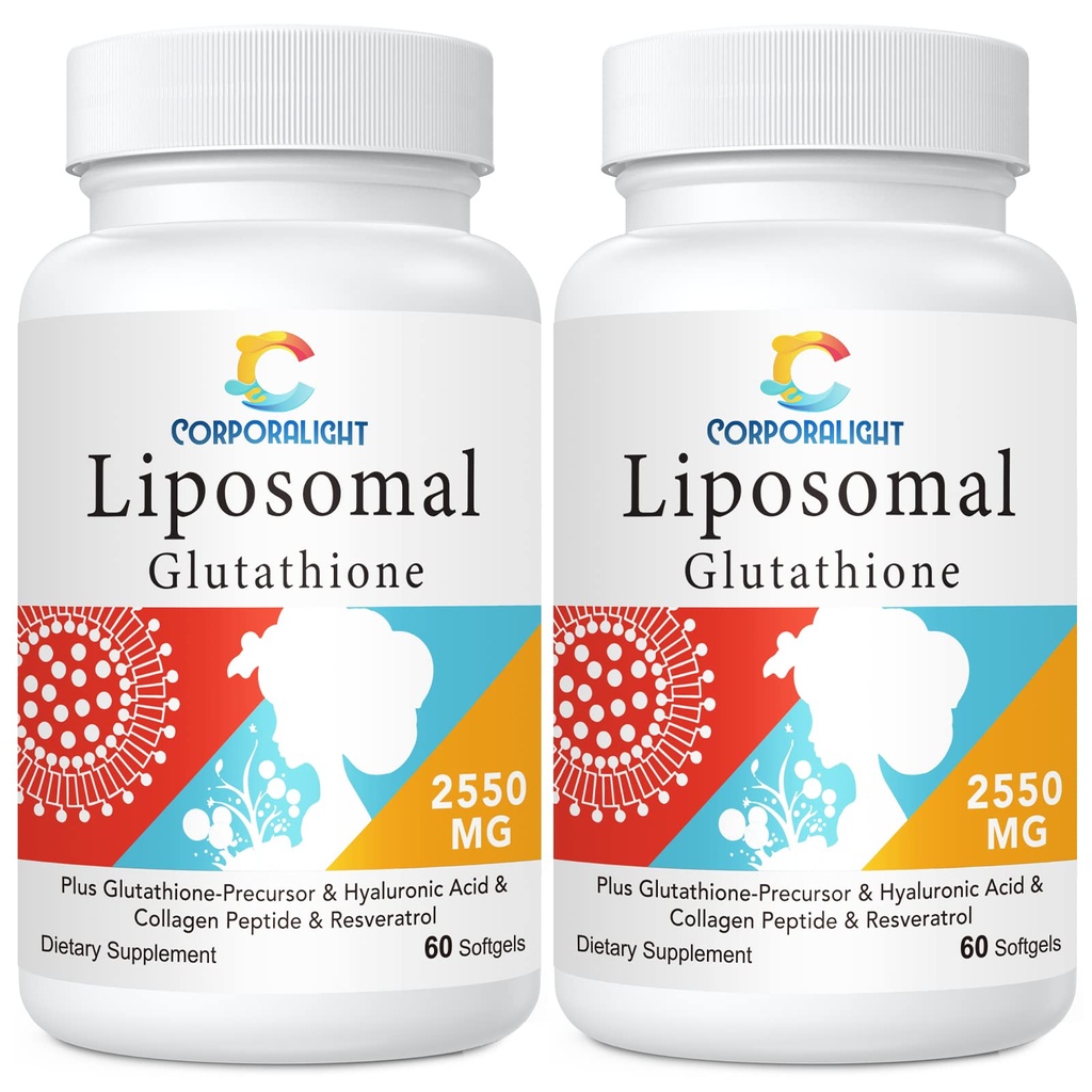 Lipozomální Glutathione Softgels, Enhanced Absorpce - Lipoziční Dodávka, Aktivní forma L- Glutathione, Buněčná, imunitní funkce a jaterní detox, Bohatí v antioxidační vzorec, Lepek zdarma, 120 Softgels
