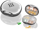 Travel Pill Organizátor, Přenosný Pill Box, Moisture Proof Pill Pouzdro, Denní malý Pill Kontejner k držení Vitamíny Fish Oil, pro Pocket nebo Purse Pill Box Dekorativní Metal Medicine Organizátor