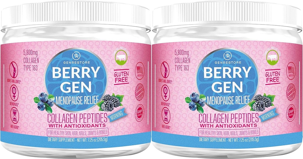 Menopauza Morning Kolagen Powder with Antioxidants - 60 Servings (2 Pack) - Vyrobeno v USA