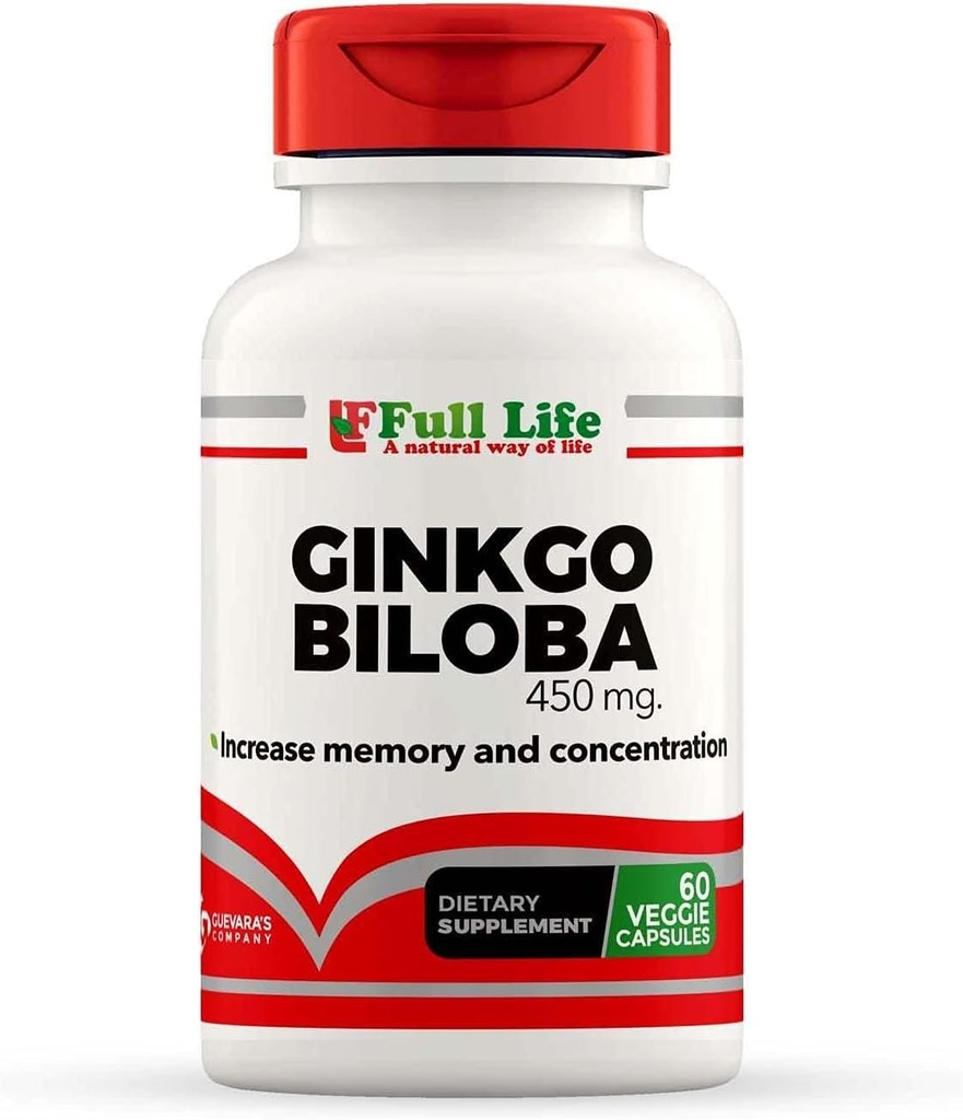 Full Life Ginkgo Biloba Kapsle - Bylinný dodatek - 60 Veggie Capsule 450mg.