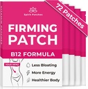 Upevnění B12 Záplaty (balení 72) - 100% přírodní vitaminová Patch pro ženy, Podpora energie a těla, Self- Adhesive Transparentní Nálepky - Vylepšený vzorec