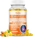 Glucosamine Chondroitin MSM Gummies 1500mg - Dodatek společné podpory s kurkumou, Boswellia, Vitamin D3, Hyaluronic Acid, Antioxidant, Imunitní podpora pro dospělé, Muži a ženy Vegan, 60 Gumy