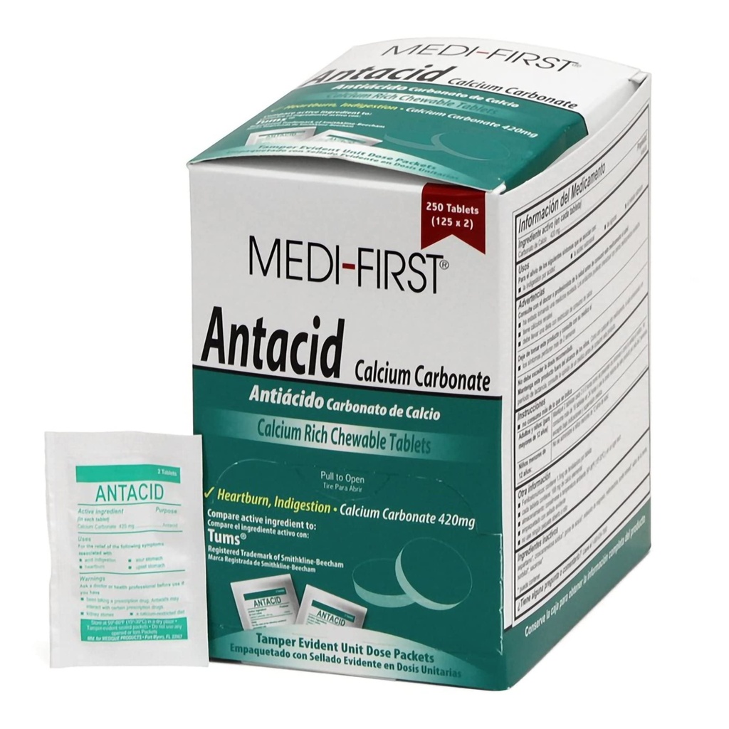 Medi- First Antacid Tableta, 250 Ct