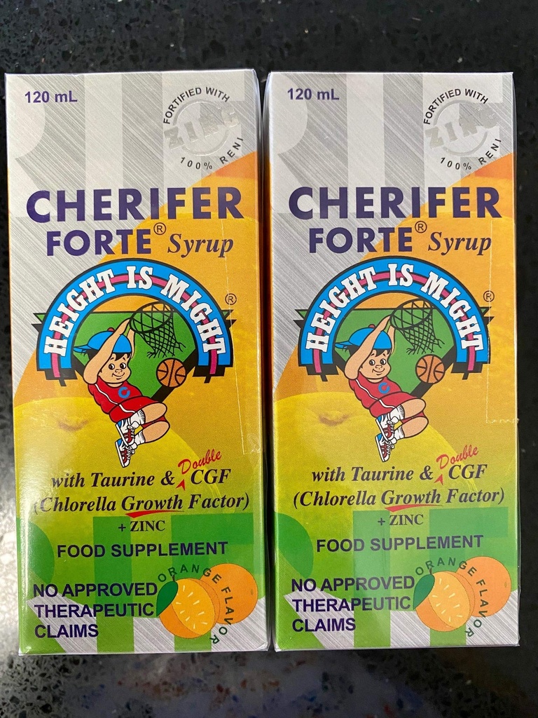 CHERIFER Forte Sirup w / Taurin & Double Chlorella růstový faktor + zinek 120ml (balení po 2 lahvičkách)