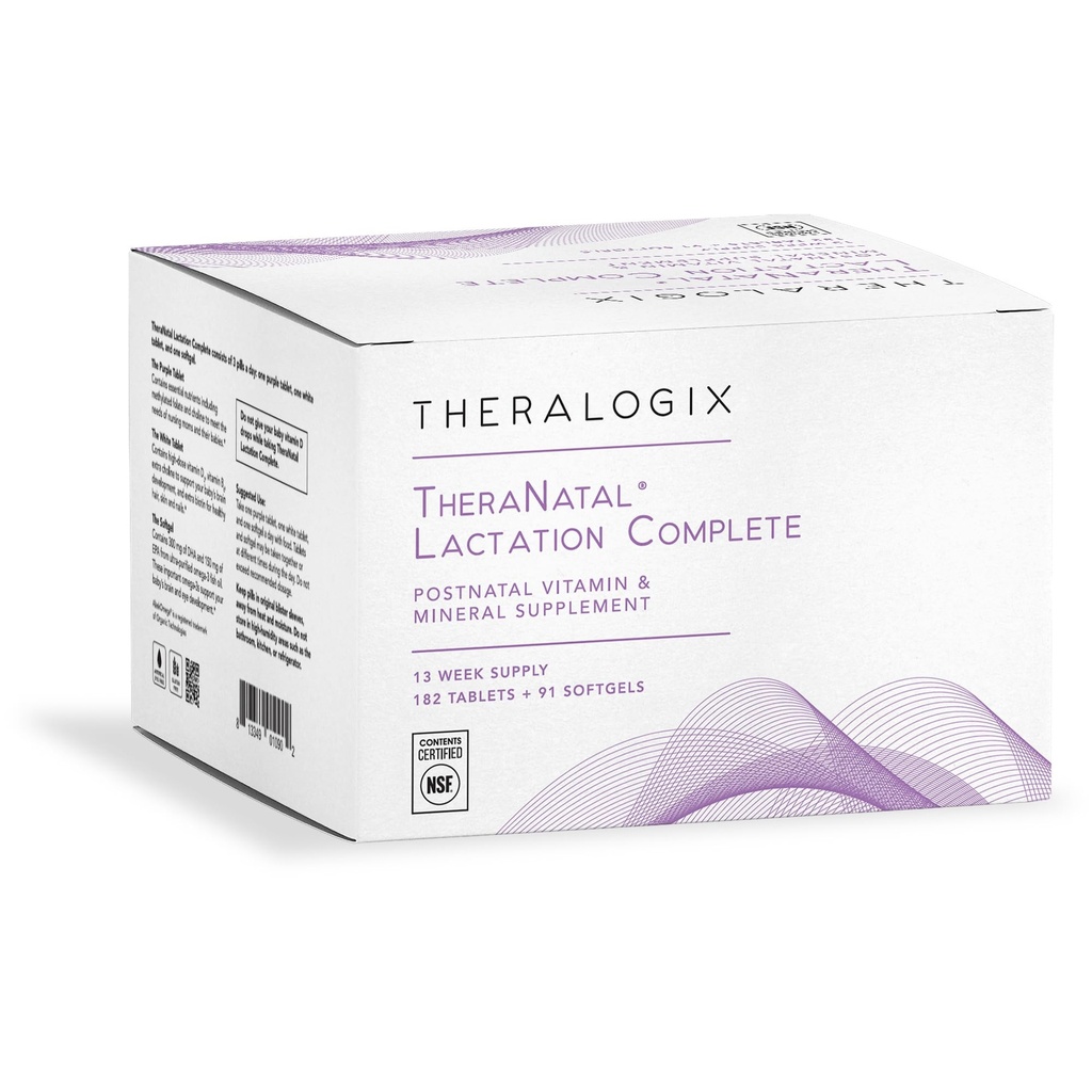 Teralogix TheraNatal Kojení Kompletní postnatální vitamin dodatek - 13- Týdenní zásoba - Kojení Dodatek pro ženy - NSF Certified - 182 Tablety & 91 Softgels