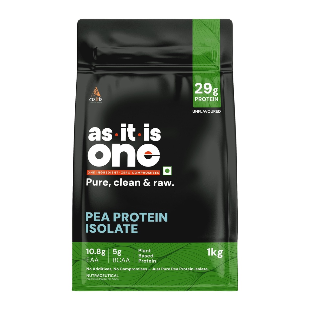 AS- IT- IS Nutrition Pea Protein Isolate CLAS124; Určeno pro doplňování stravy CLAS124; Vegan Plant Protein CLAS124; Easy to Digest - Vegan & gluten- free No Preservatives (1000 Gms / 35.2 Oz)