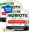 StrellaLaLaLab Cat Probiotický prášek - Probiotika pro kočky s průjmem - Snadný míchat prášek - Cat Probiotika pro kočky v interiéru, Zdraví dodává doplněk stravy, stravovací podpora (8 oz / balení po 2)