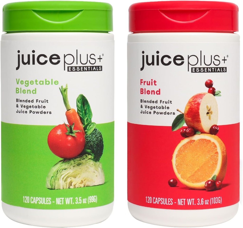 JuicePlus + Ovoce a zelenina Směs: pro Solid Nutritional Foundation - Zvýšení zdraví rodiny s 20 Ovoce a Veggies Plus Rostlinné živiny - Prepacked 2 Lahve (60 Servings of Fruit, 60 of Veg)
