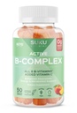 SuKU vitamin B Komplexní gumy s vitaminem C - Cukr zdarma Vegan 8 B Vitamíny Komplexní doplněk Gummy zvyšuje vývoj buněk, zlepšuje metabolismus a kolagen Formation, Peach Flavour (50 Gumy)