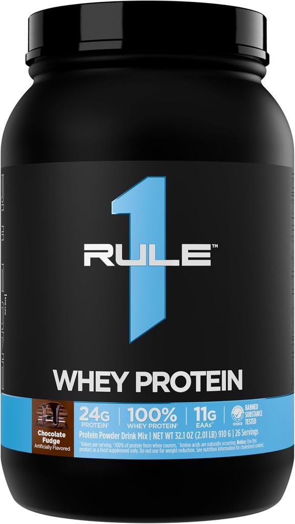 Pravidlo 1 Syrovátkový protein - 24g Fast- acting protein from All- Whey Sources with Přirozeně Occurring EAAs & BCAA for Workout Recovery or When Use (2 litry *, Chocolate Fudge)