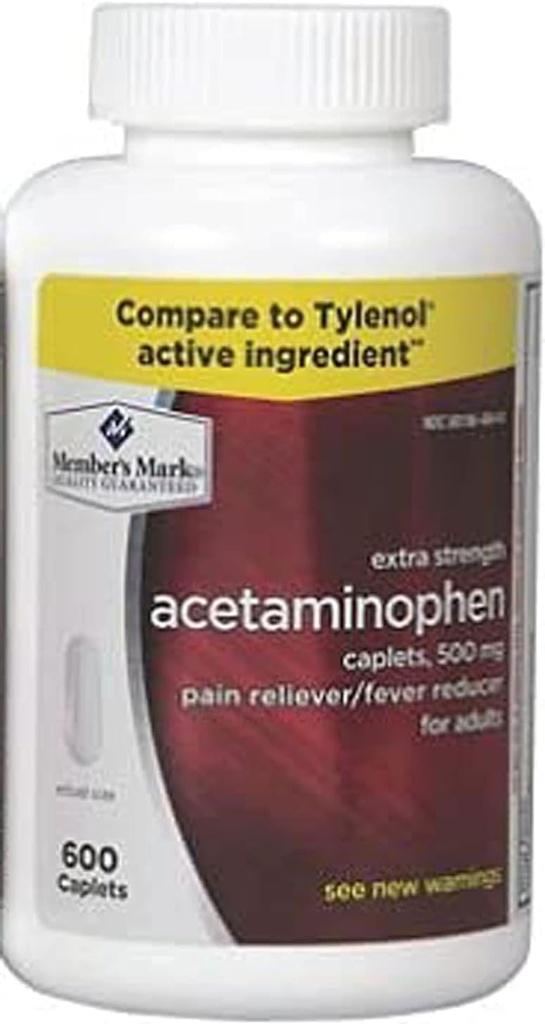 Acetaminophen Generic 500 mg Extra Strength - 600 Caplet