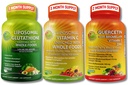 SUMPLEMENTS STUDIO High Absorption Antioxidant & Immunal Support Bundle - Lipozomální vitamín C 1500mg + Glutathione 500mg + Quercetin s bromelainem, zinkem a celou potravinovou směsí - Vegan, Non- GMO kapsle