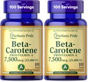 Puritan 's Pride Beta Caroten pro imunitní a oční zdraví na podporu zdravého imunitního systému 100 Softgels (Balení po 2)