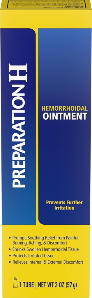 PrePARACE H Hemoroid Symptomy Léčba Mast, Svědění, Hoření a Discomfort Relief, Tube (2.0 Ounce)