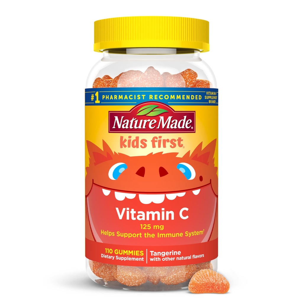 Příroda Děcka První Vitamin C Gummies pro děti, Dietní dodatek pro imunitní podporu, 110 Gummies, 110 Day Supply