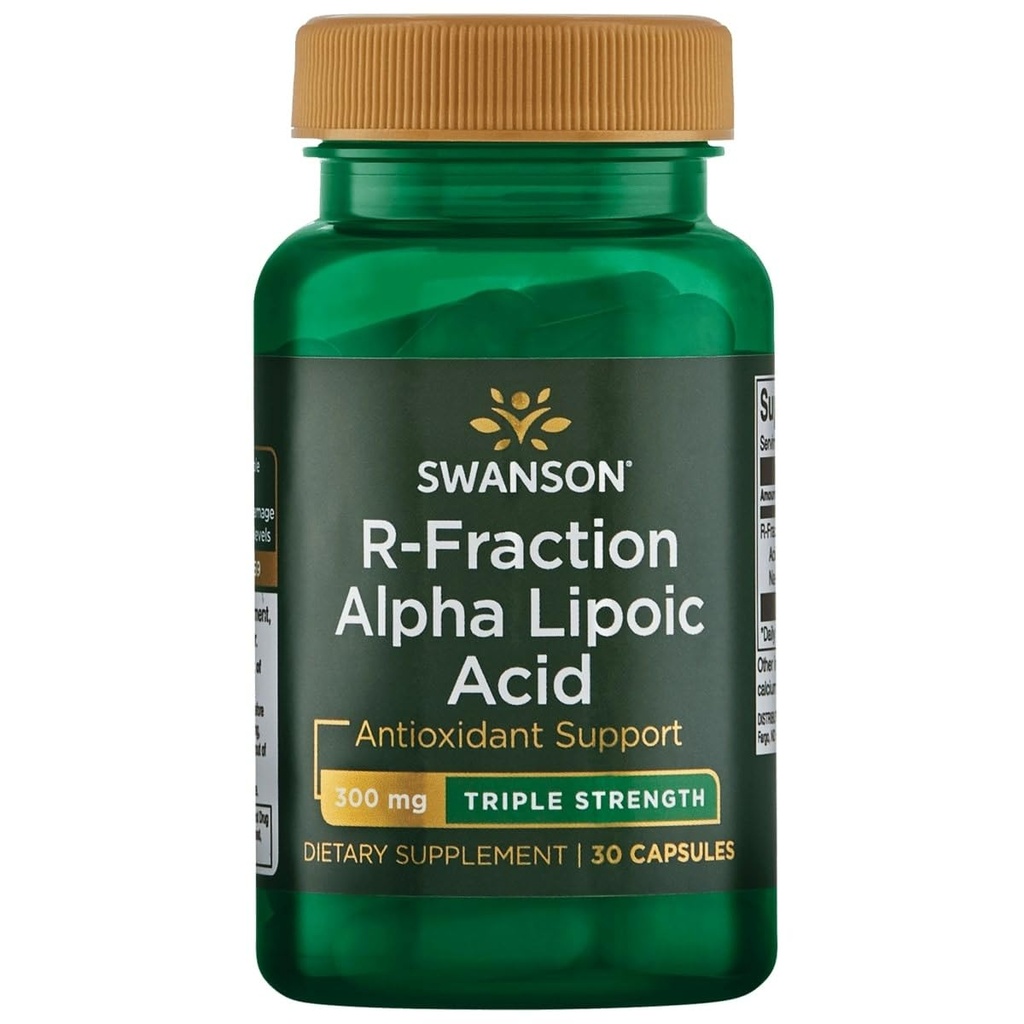 Swanson Triple Strenson R- Fraction Alpha Lipoic Acid - Podporuje zdravý krevní tlak a dodává esenciální živiny - (30 kapslí, 300mg každý)