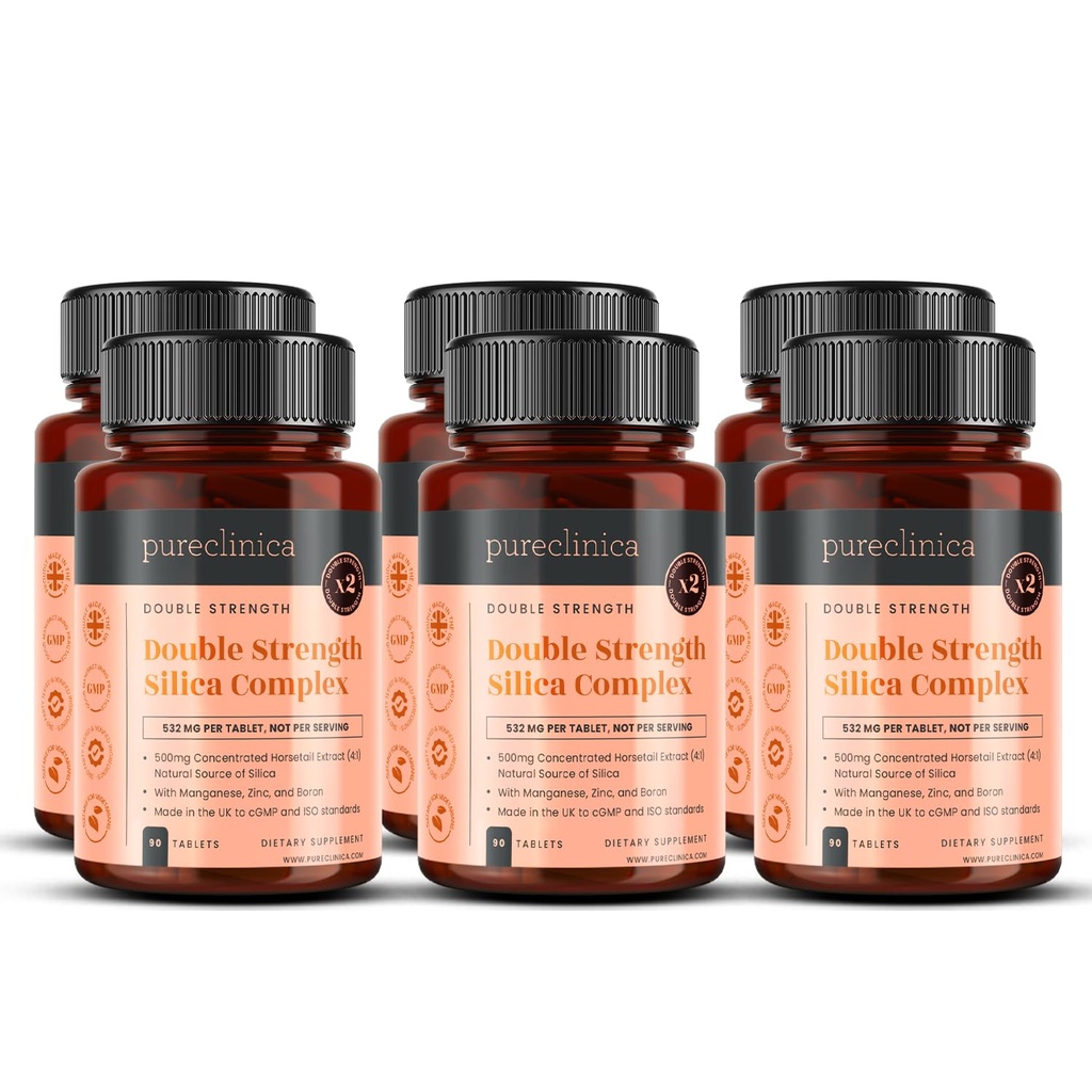 Dvojité Silica Complex - 18 Měsíční dodávka! (2000mg Horsetail Extract x 540 tablet (6 lahví 90))