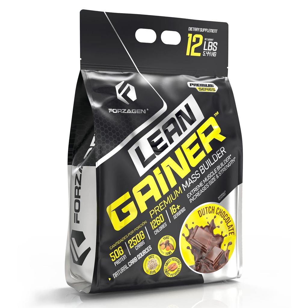 Forzagen Lean Gainer Premium Mass Builder 124; Mass Gainer Protein Prášek pro muže a ženy 124; High Calorie Protein, Weight Gain, Bulk, Muscle Building Supplement 124; Holandská čokoláda, 12 liber. (16 + Servings)