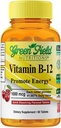 Greenfield Nutritions Halol Vitamin B12 1000mcg - třešňová ochucená rychlá absorpce 60 Sublingvální B12 tablety - Přírodní B12 Halolové vitamíny, Podporuje mozek, krevní buňky zdraví a energetický metabolismus