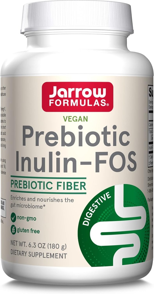 Jarrow Diplomas ® Prebiotic Inulin FOS Prebiotic Fiber Supplement, 6.3 Oz, Prebiotika pro Gut Zdraví a stravovací podpora, Cca. 47 Servings
