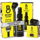 Beard Club Premium Derma Roller & Biotin Beard Růst Vitamin Spray - Mikroneedle Roller pro muže a ženy s 540 Titanium Microneedles - Beard Roller & Beard Oil pro obličej, tělo a skalp
