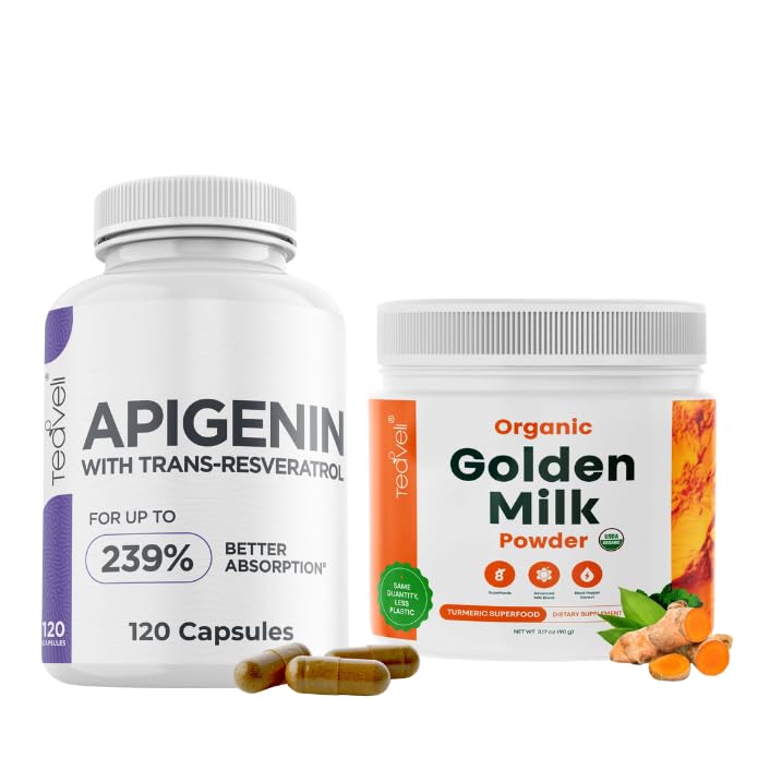 Sleep Like A Baby Bundle with Golden Milk and Apigenin - Vegan Friendly, Non-GMO