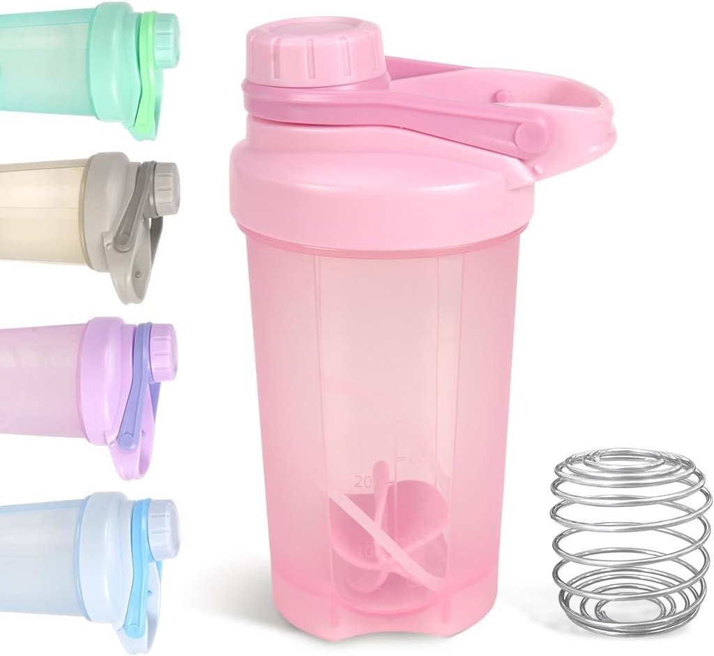 D.Y.A 16oz Shaker Lahvička Leak Proof Sports Shaker Cups pro protein Shakes Lahvička pro Pre Workout a Travel to Go BackBPA zdarma & Easy Clean Protein Shaker Lahvička, růžová