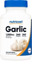 Nutricost Česnek 1000mg, 240 Softgels - Odorless, Premium gluten zdarma dodatek