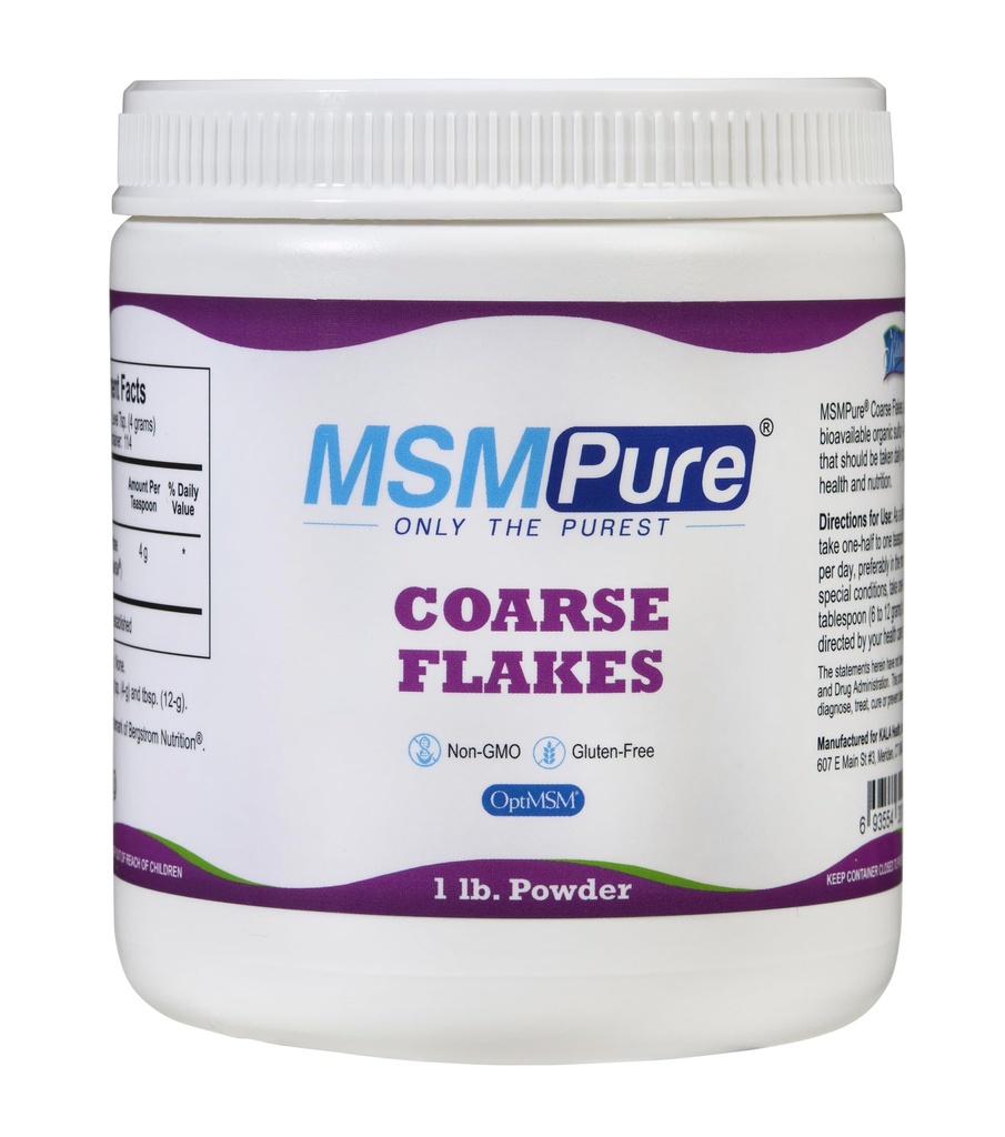 KALA ZDRAVOTNÍ MSMPURE MSM Powder Flakes - US- Made MSM for Joint Health, Skin appearement, and Hair & Nail Support - 1 LB, organická síra