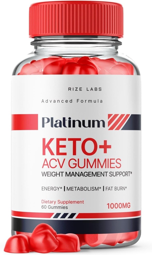 rize laboratoře Platinum Keto AVC Gummies pro pokročilé hubnutí, dodatek pro maximální sílu Gomitas (60 Gummies)