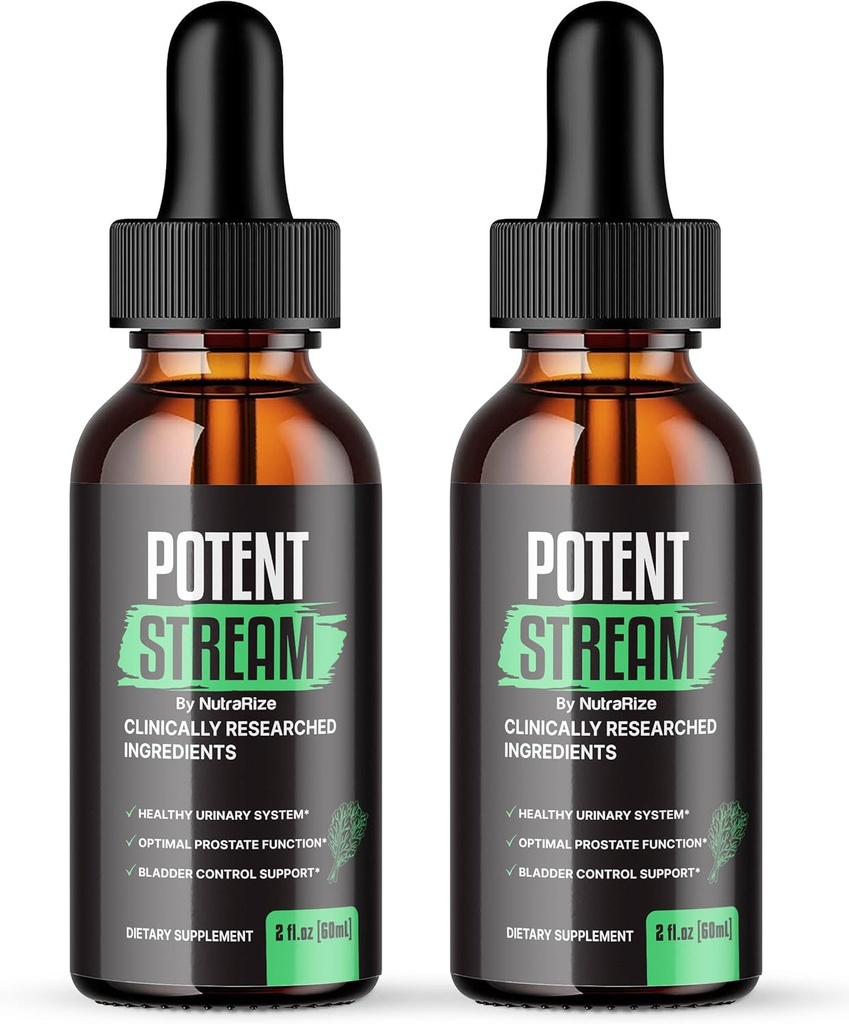 NutraRize (Balení 2 Potent Stream kapky, Pokročilý doplněk prostaty - Přírodní podpora pro zdraví prostaty, Maximální síla, Recenze (60 Služeb)
