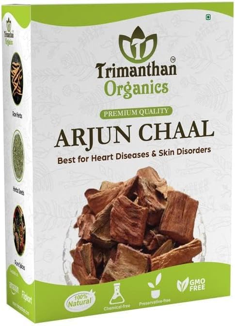 Senta Organics Arjun ki Chaal - Terminalia Arjuna- Arjuna Tree Bark - Surová 124; Lowers Bad Cholesterol (400 GM).